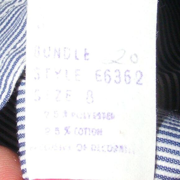 GLORIA VANDERBILT Dress, Vintage 8, Hickory stripe, Pockets, Short sleeves - Picture 10 of 12